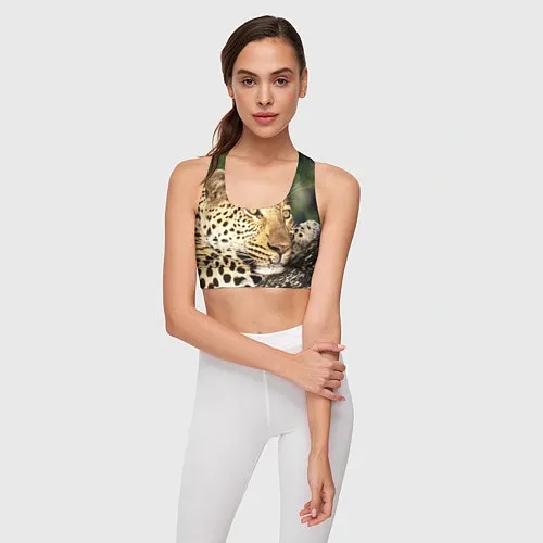 Женские укороченные футболки с леопардами