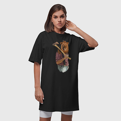 Женские длинные футболки со львами