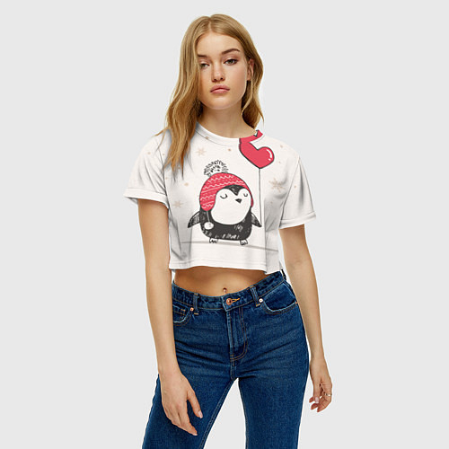 Парные женские укороченные футболки для влюбленных