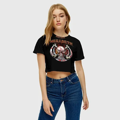 Женские укороченные футболки Megadeth