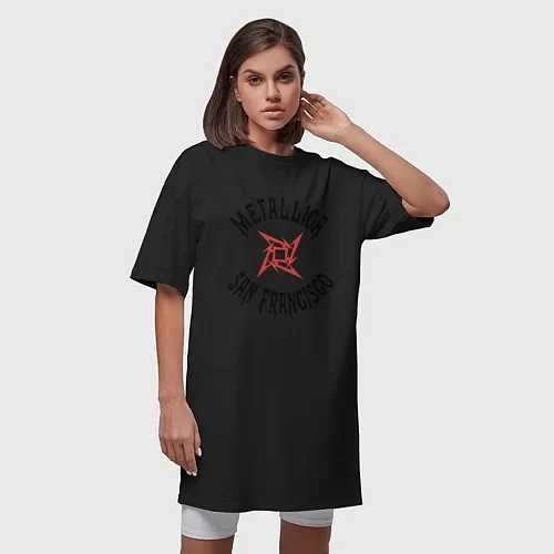 Женские длинные футболки Metallica