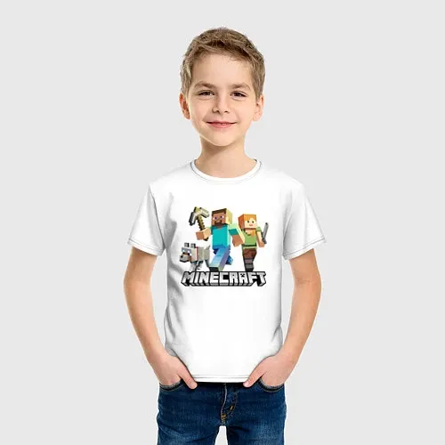 Детские хлопковые футболки Minecraft