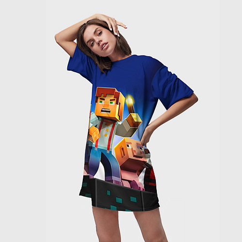 Женские длинные футболки Minecraft