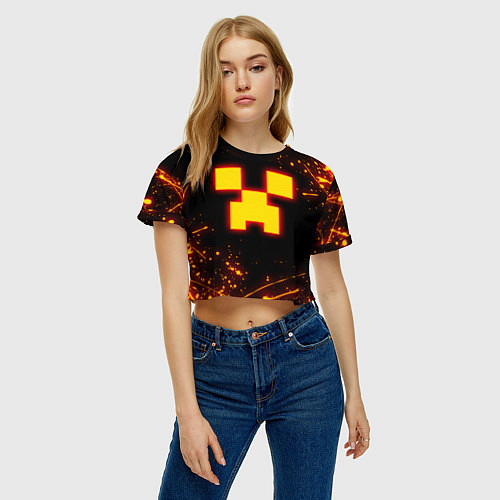 Женские укороченные футболки Minecraft