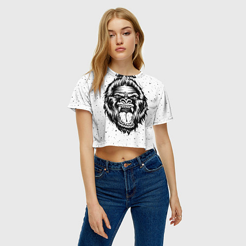 Женские укороченные футболки с обезьянами