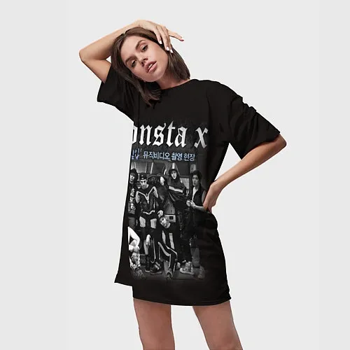 Женские длинные футболки Monsta X