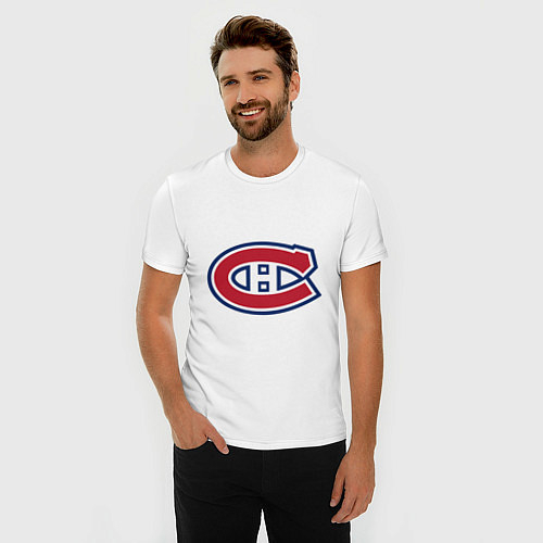 Мужские приталенные футболки Монреаль Канадиенс