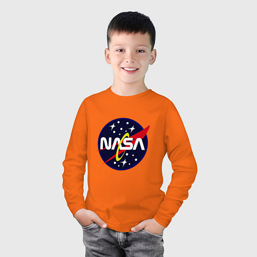 Детские хлопковые лонгсливы NASA