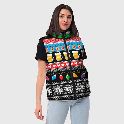 Женские жилетки c новогодними узорами