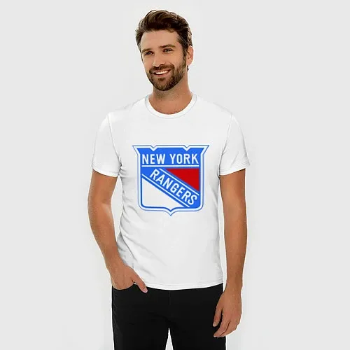 Мужские приталенные футболки Нью-Йорк Рейнджерс