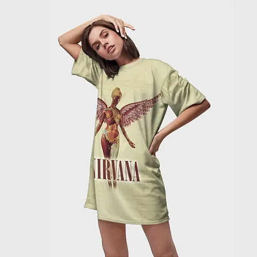 Женские длинные футболки Nirvana