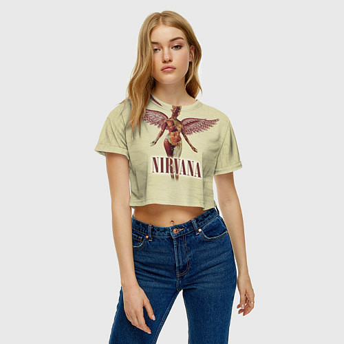 Женские укороченные футболки Nirvana