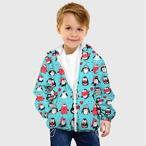 Детские демисезонные куртки с пингвинами