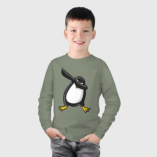 Детские футболки с рукавом с пингвинами