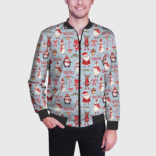 Мужские куртки-бомберы с пингвинами