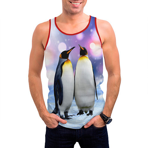 Мужские Майки полноцветные с пингвинами