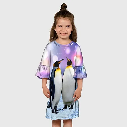 Платья укороченные с пингвинами