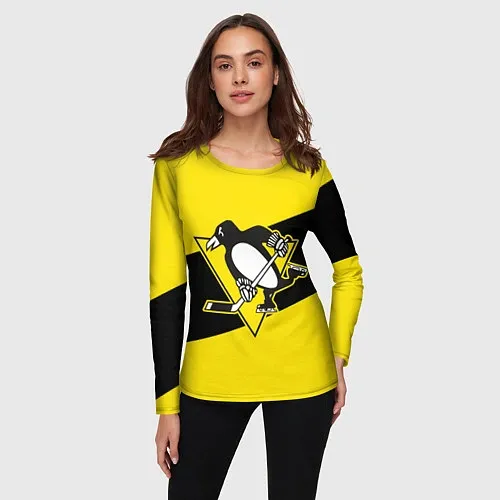 Женские футболки с рукавом Питтсбург Пингвинз