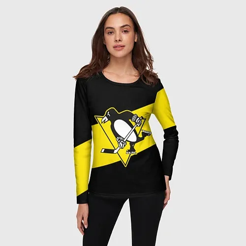 Женские футболки с рукавом Питтсбург Пингвинз