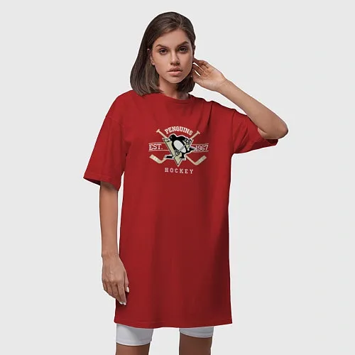 Женские хлопковые футболки Питтсбург Пингвинз