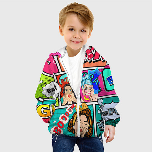 Детские куртки с капюшоном поп-арт