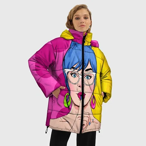 Женские куртки с капюшоном поп-арт