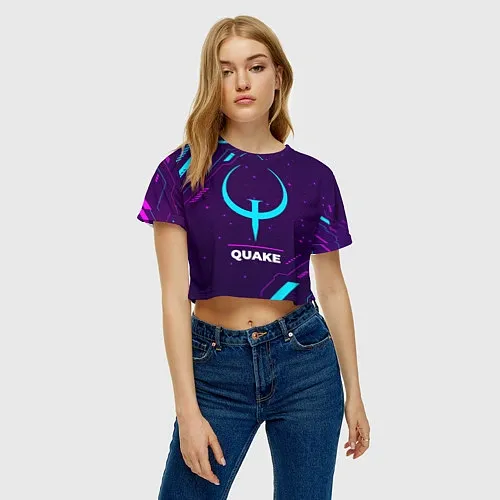 Женские укороченные футболки Quake
