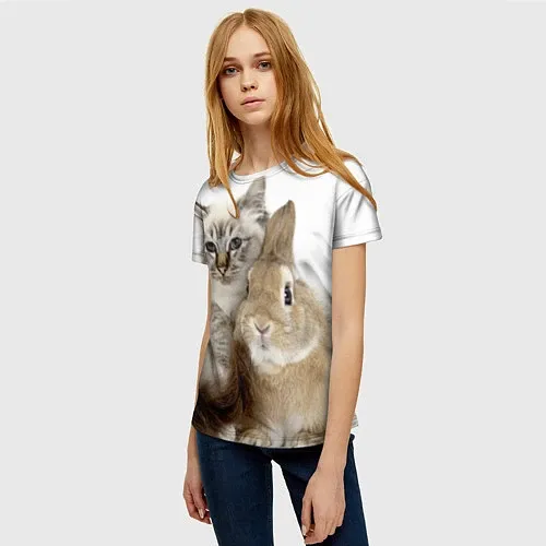 Женские 3D-футболки с зайцами и кроликами