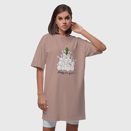 Женские длинные футболки с зайцами и кроликами