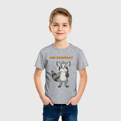 Детские хлопковые футболки с енотами