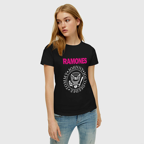 Женские хлопковые футболки Ramones