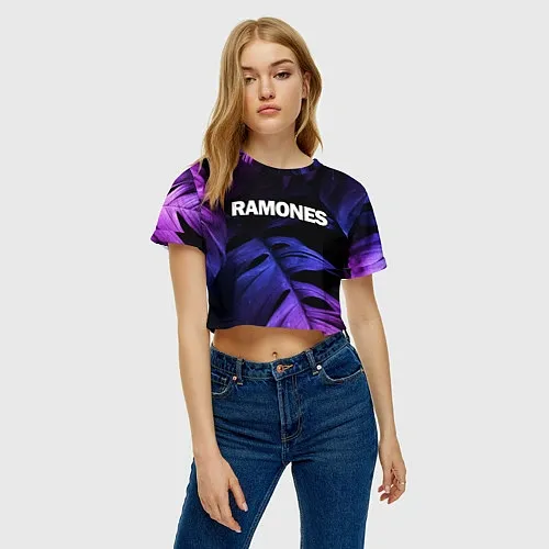 Женские укороченные футболки Ramones