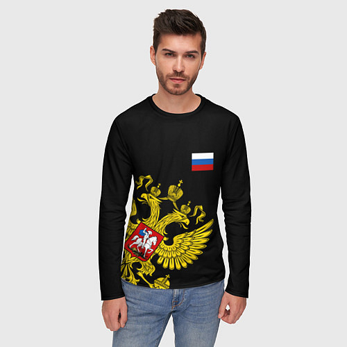 Мужские футболки с рукавом с символикой России