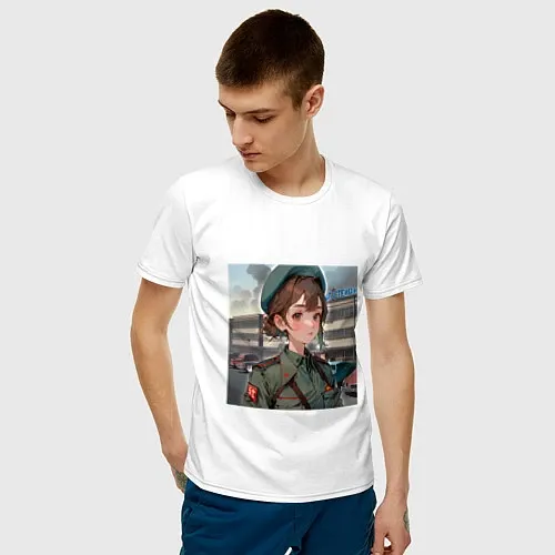 Мужские хлопковые футболки с символикой России