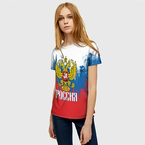 Женские 3D-футболки с символикой России