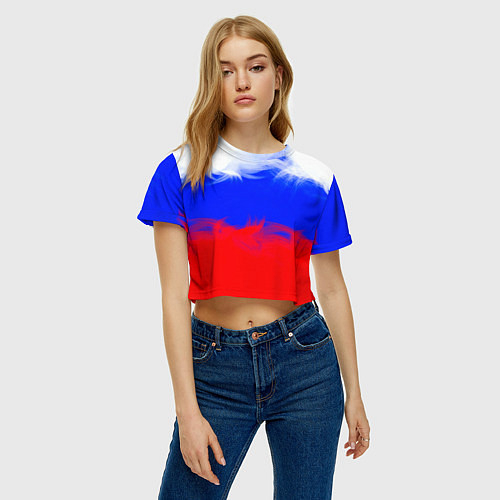 Женские укороченные футболки с символикой России