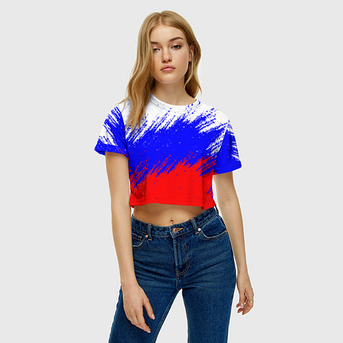 Женские укороченные футболки с символикой России