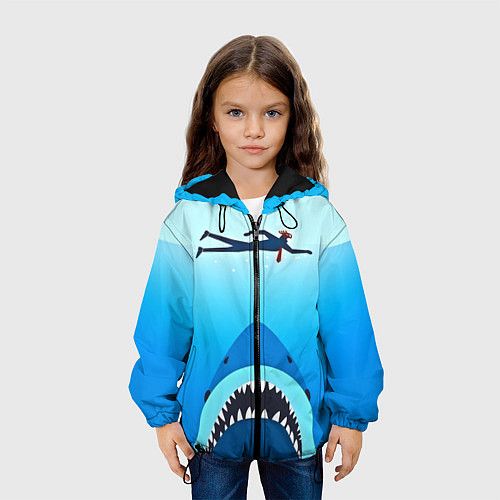 Детские куртки с капюшоном с акулами