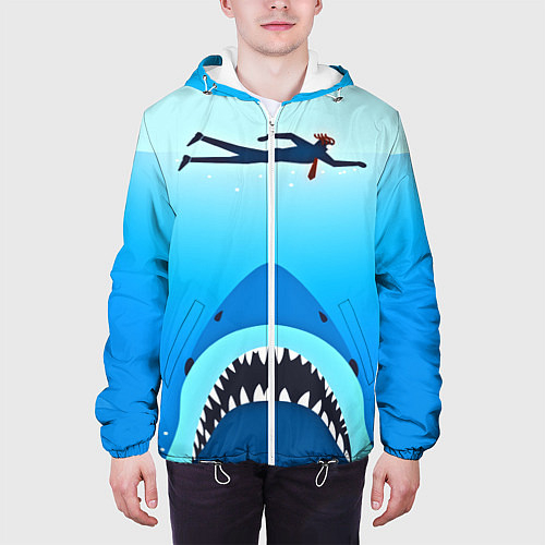 Мужские куртки с капюшоном с акулами