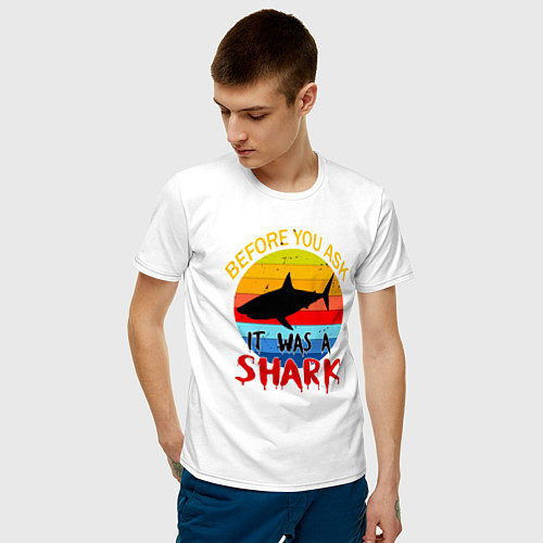 Мужские хлопковые футболки с акулами