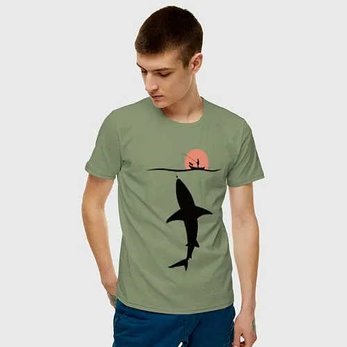 Мужские хлопковые футболки с акулами