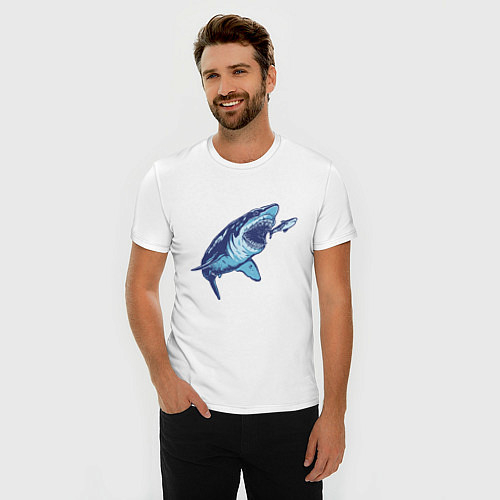 Мужские приталенные футболки с акулами