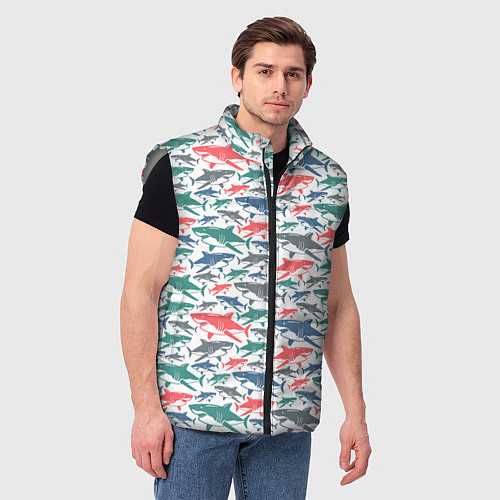 Мужские жилетки с акулами