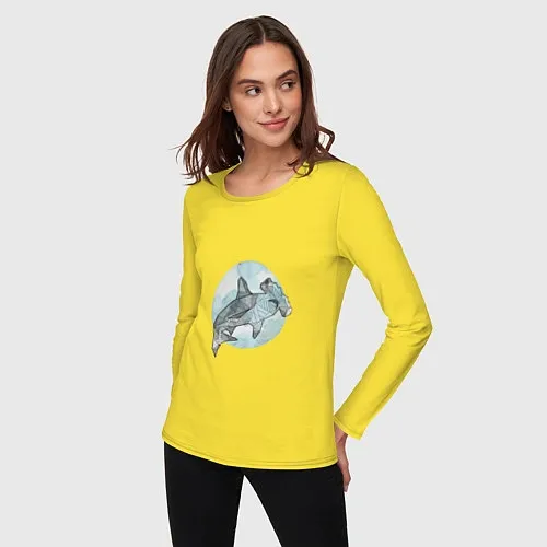 Женские футболки с рукавом с акулами