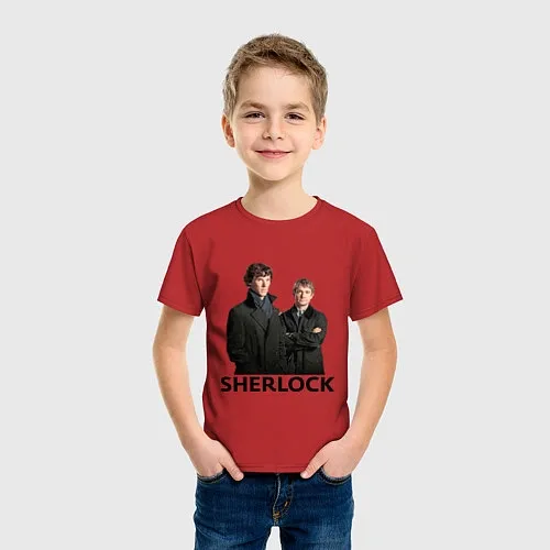 Детские хлопковые футболки Шерлок