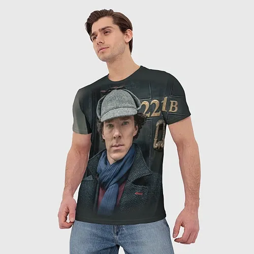Мужские 3D-футболки Шерлок