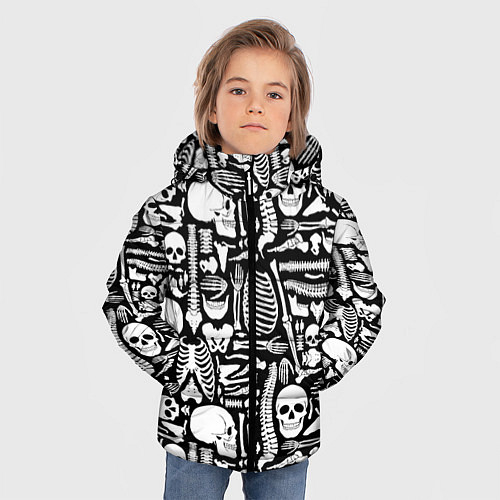 Детские куртки с капюшоном со скелетами