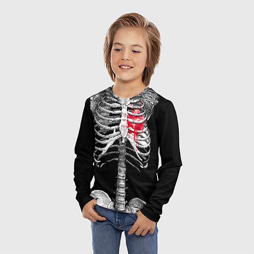 Детские 3D-лонгсливы со скелетами