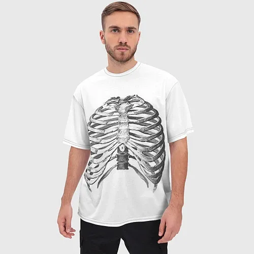 Мужские футболки оверсайз со скелетами