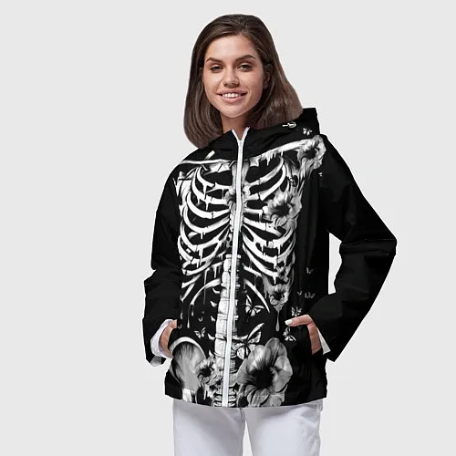 Ветровки с капюшоном со скелетами